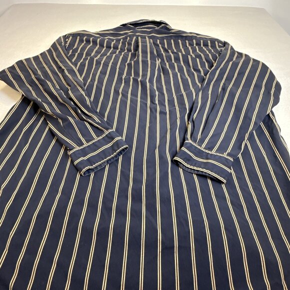 Vintage Ralph Lauren Blaire L/S Button Up Shirt Crest Logo Sz XL Blue Striped - Picture 6 of 7